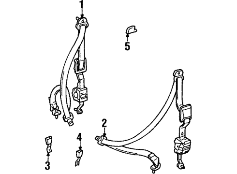 1997 Toyota T100 Front Seat Belts Diagram 2 - Thumbnail