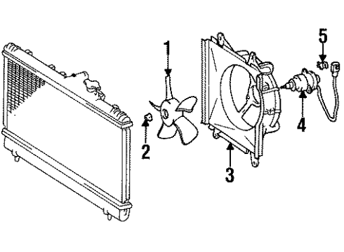 1994 Toyota Celica Cooling System, Radiator, Water Pump, Cooling Fan Diagram 1 - Thumbnail