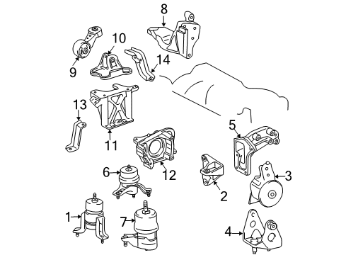 2006 Toyota Sienna Engine & Trans Mounting Diagram