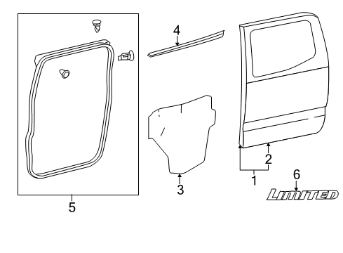 2010 Toyota Tacoma Rear Door Diagram