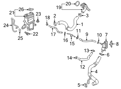 2022 Toyota RAV4 Hose, Water By-Pass Diagram for 16282-F0150