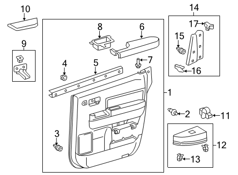 2014 Toyota Tundra Panel Assembly, Rear Door Diagram for 67630-0C410-C1