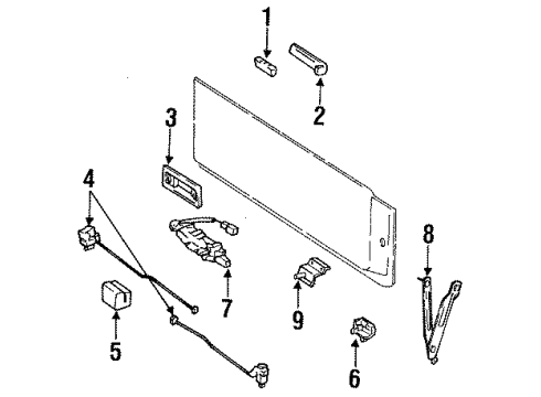 1992 Toyota Land Cruiser Lift Gate Diagram 2 - Thumbnail