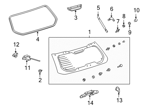 2008 Toyota Matrix Bracket, Back Window Stay, Upper RH Diagram for 68955-12060