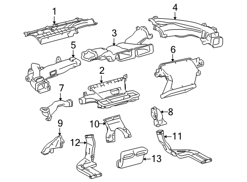 2013 Toyota Prius Plug-In Duct, Side DEFROSTER Diagram for 55973-47020