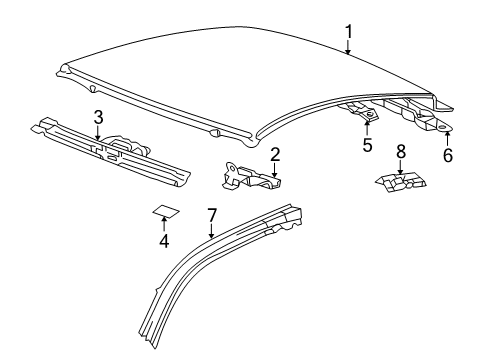 2003 Toyota Celica Roof & Components Diagram 2 - Thumbnail