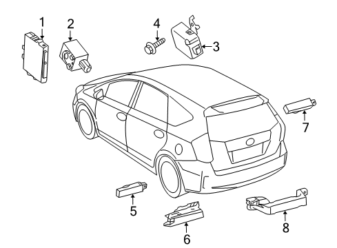 2015 Toyota Prius V Computer Assembly, Smart Diagram for 89990-47112