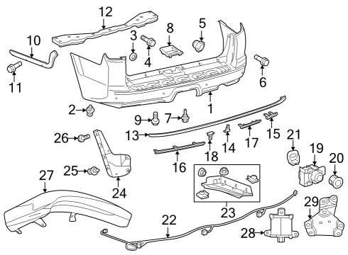 2013 Toyota 4Runner Rear Bumper Diagram 1 - Thumbnail