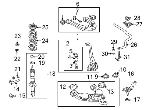 2004 Toyota Tundra Bush, Lower Arm Diagram for 48654-34010