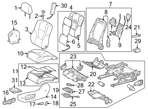 2023 Toyota Sequoia COVER SUB-ASSY, FR S Diagram for 71073-0CD90-C4