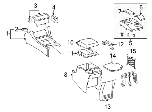 2013 Toyota Tacoma Console Diagram 1 - Thumbnail