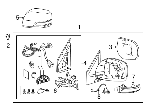 2019 Toyota Land Cruiser Mirrors, Electrical Diagram 1 - Thumbnail