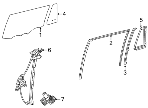 2020 Toyota Highlander Bar Sub-Assembly, Rr Doo Diagram for 67408-48090