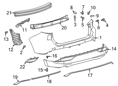 2021 Toyota Venza Bumper & Components - Rear Diagram