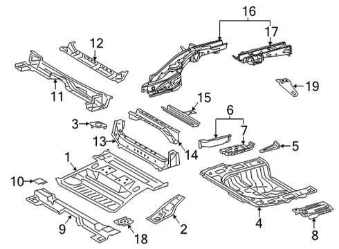 2021 Toyota Venza Pan Sub-Assembly, Ctr Fl Diagram for 58202-42040