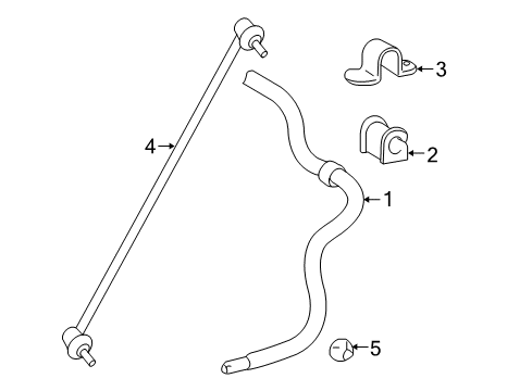 2009 Scion xD Stabilizer Bar & Components - Front Diagram