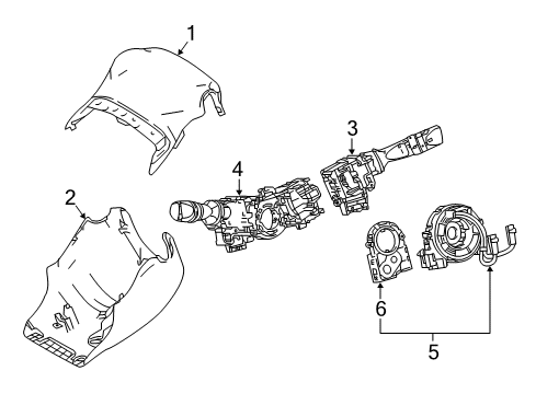 2022 Toyota Prius AWD-e Shroud, Switches & Levers Diagram