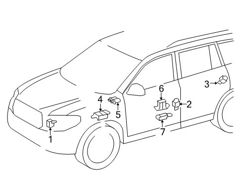 2016 Toyota Highlander Air Bag Components Diagram 2 - Thumbnail