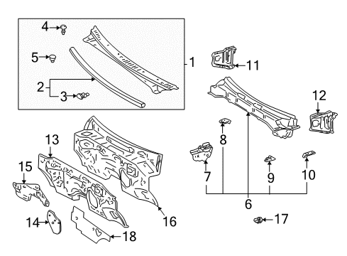 2001 Toyota Tundra Panel Sub-Assembly, Dash Diagram for 55101-0C906