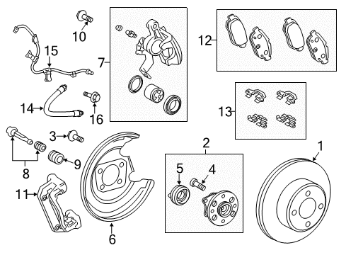 2016 Toyota Yaris Brake Backing Plate Sub-Assembly, Rear Right Diagram for 47043-52100