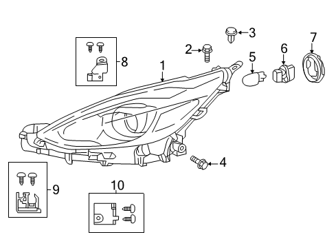 2018 Toyota Prius C Headlamps Diagram