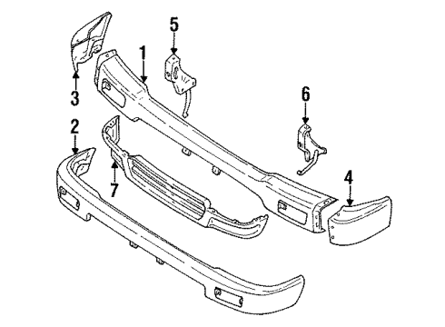 1991 Toyota Pickup Front Bumper Diagram 2 - Thumbnail