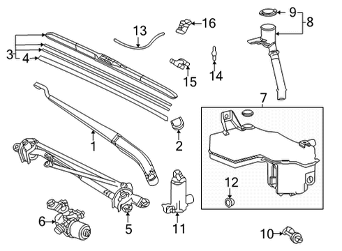 2021 Toyota Sienna Wiper & Washer Components Diagram