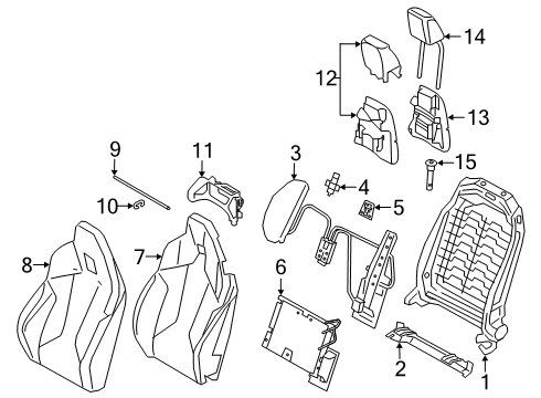 2022 Toyota GR Supra Driver Seat Components Diagram