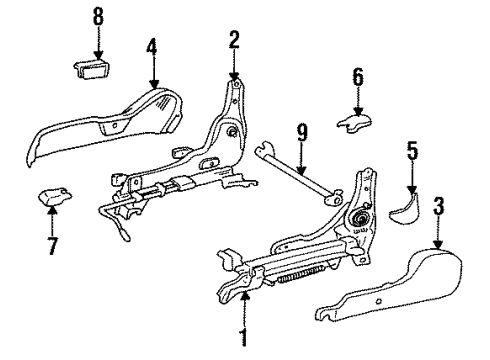 1994 Toyota Paseo Seats & Track Components Diagram