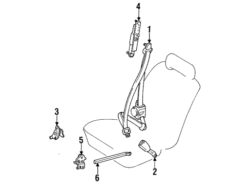 1991 Toyota MR2 Belt Assy, Front Seat Outer, RH Diagram for 73210-17140-C0