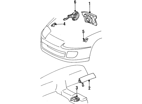 1998 Toyota Supra Air Bag Components Diagram