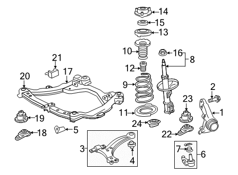 2012 Toyota Camry Cushion, Front Suspension Member Diagram for 52217-06100