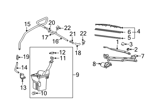 2004 Scion xA Front Windshield Wiper Arm, Left Diagram for 85221-52170