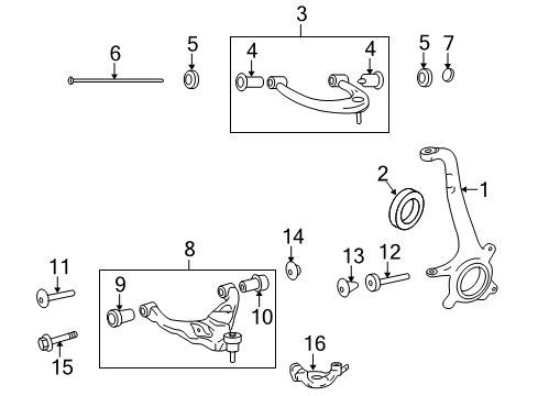 2012 Toyota FJ Cruiser Front Suspension, Control Arm Diagram 2 - Thumbnail