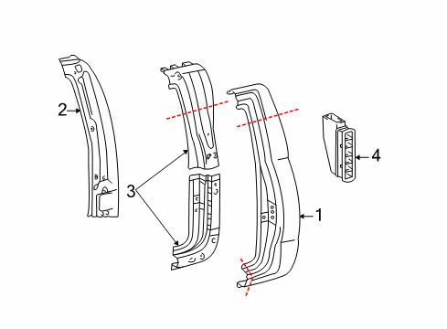 2006 Toyota Tundra Panel, Quarter, RH Diagram for 61611-0C040