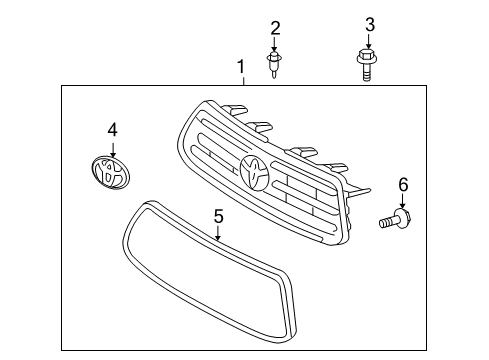 2009 Toyota Highlander Radiator Grille Diagram for 53101-48190