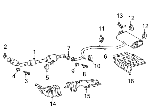 2022 Toyota C-HR Exhaust Tail Pipe Assembly Diagram for 17430-0Y151