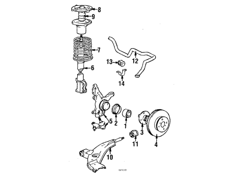 1986 Toyota Corolla Front Brakes Diagram 2 - Thumbnail