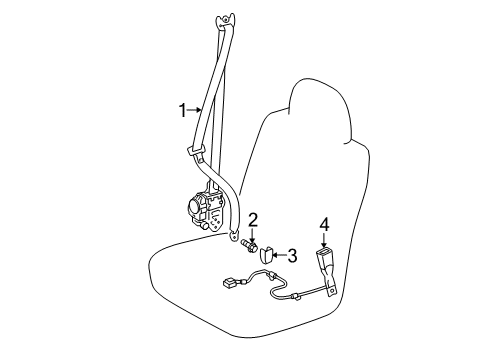 2013 Toyota Prius C Seat Belt Diagram 1 - Thumbnail