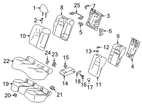 2021 Toyota Corolla COVER SUB-ASSY, RR S Diagram for 71077-0ZA81-24