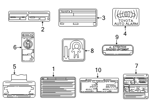 2014 Toyota Camry Information Labels Diagram 2 - Thumbnail