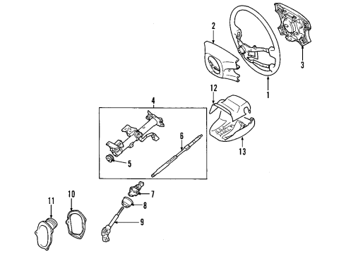 2001 Toyota Highlander Steering Column & Wheel, Steering Gear & Linkage Diagram