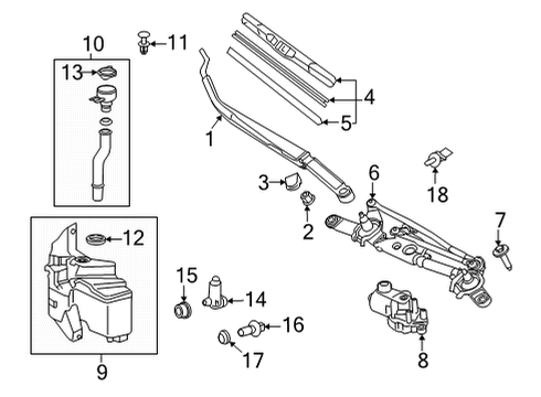 2022 Toyota Corolla Cross MOTOR ASSY, RR WIPER Diagram for 85130-0A040