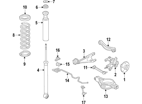 2018 Toyota Corolla iM Rear Suspension, Control Arm Diagram 2 - Thumbnail