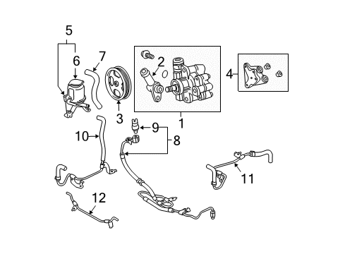 2005 Toyota 4Runner P/S Pump & Hoses, Steering Gear & Linkage Diagram 2 - Thumbnail