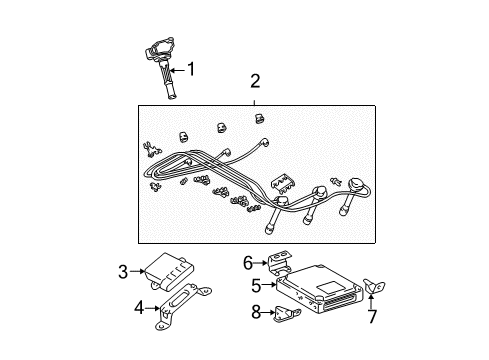 2004 Toyota Tacoma Ecm Ecu Engine Control Module Diagram for 89661-04740