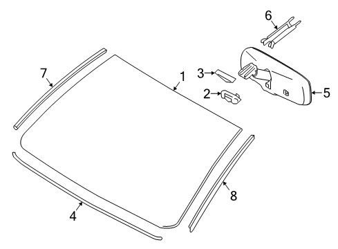 2022 Toyota Tacoma Glass, Reveal Moldings Diagram