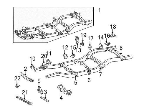 1998 Toyota Tacoma Frame Sub-Assembly Diagram for 51001-04141