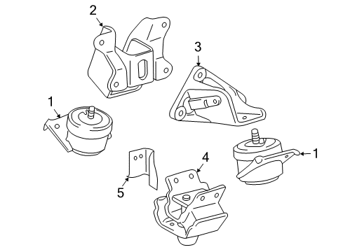 2020 Toyota 4Runner Engine & Trans Mounting Diagram