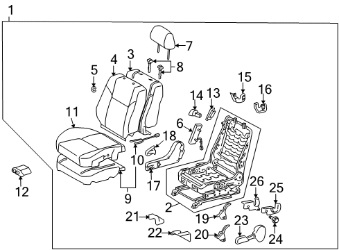 2009 Scion tC Front Seat Cushion Cover, Right(For Separate Type) Diagram for 71071-21361-B5